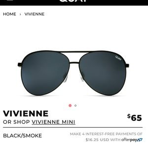 Quay Australia Vivienne Sunglasses Black/Smoke
